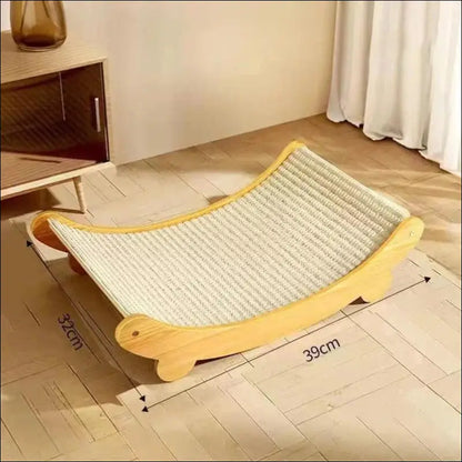 Wooden Cat Scratching Pad & Bed - Multifunctional Scratch Board Detachable Wear-Resistant Kitten Grinding Toy Sleeping