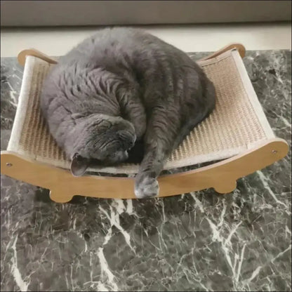 Wooden Cat Scratching Pad & Bed - Multifunctional Scratch Board Detachable Wear-Resistant Kitten Grinding Toy Sleeping