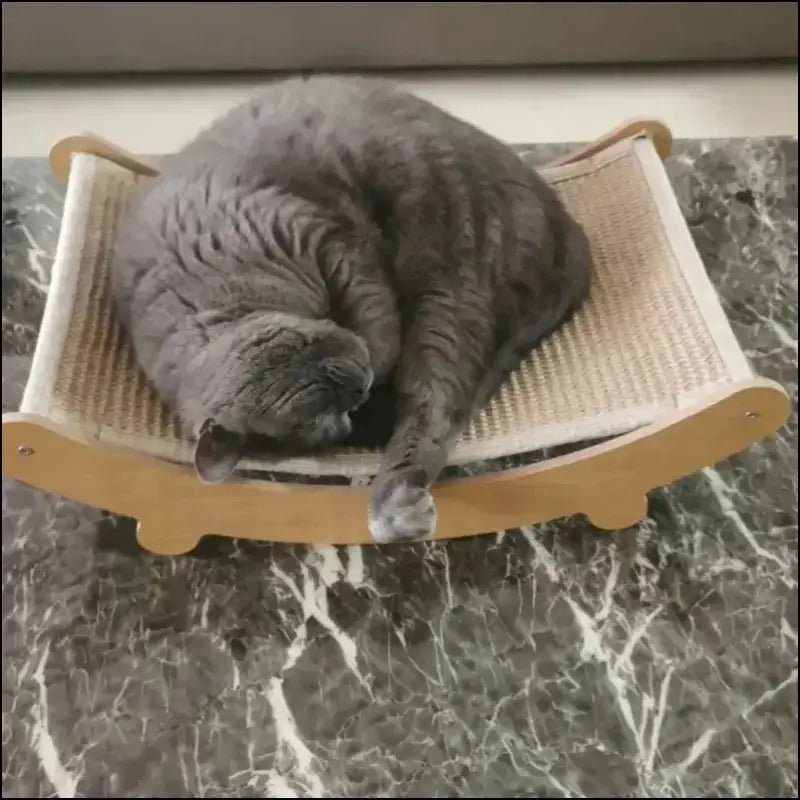 Wooden Cat Scratching Pad & Bed - Multifunctional Scratch Board Detachable Wear-Resistant Kitten Grinding Toy Sleeping
