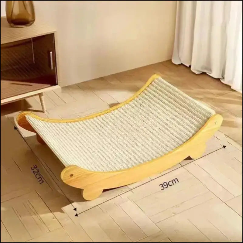 Wooden Cat Scratching Pad & Bed - Multifunctional Scratch Board Detachable Wear-Resistant Kitten Grinding Toy Sleeping