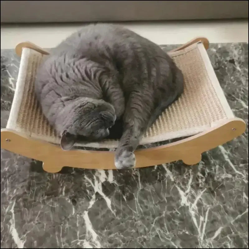 Wooden Cat Scratching Pad & Bed - Multifunctional Scratch Board Detachable Wear-Resistant Kitten Grinding Toy Sleeping