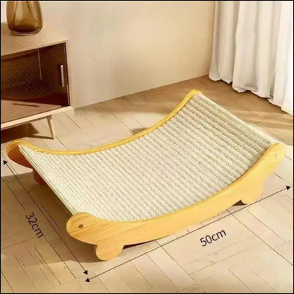 Wooden Cat Scratching Pad & Bed - Multifunctional Scratch Board Detachable Wear-Resistant Kitten Grinding Toy Sleeping