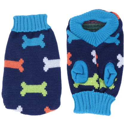 Multi Color Knitting Cat Sweater Lapel Casual