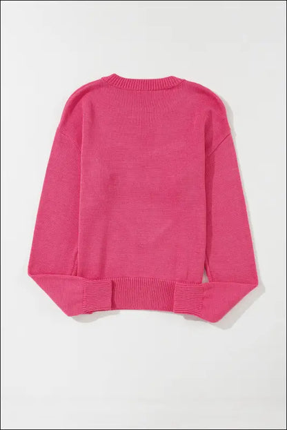 XOXO Round Neck Drop Shoulder Sweater