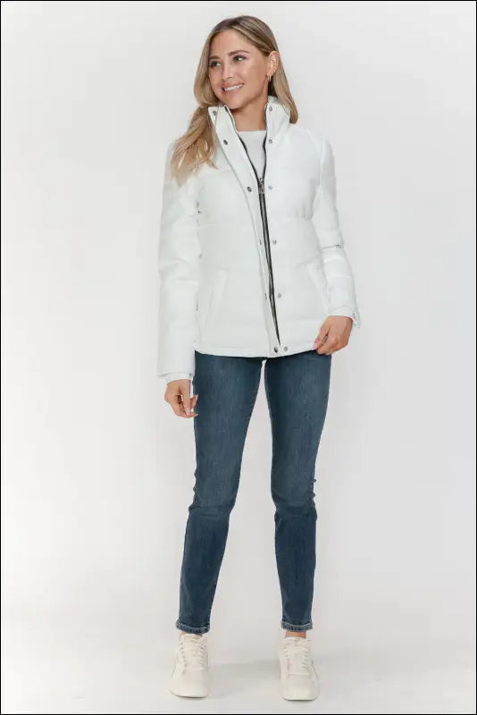 YMI Pocketed Zip Up Turtleneck Puffer Jacket