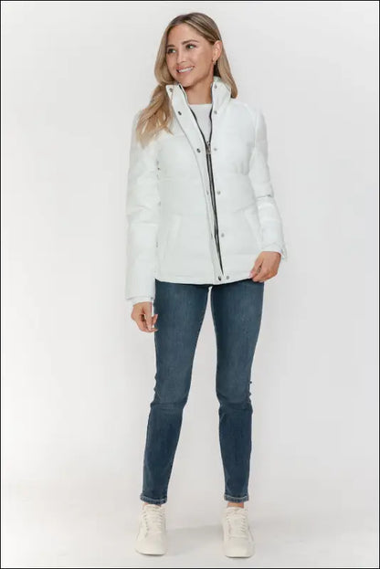 YMI Pocketed Zip Up Turtleneck Puffer Jacket