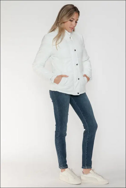 YMI Pocketed Zip Up Turtleneck Puffer Jacket