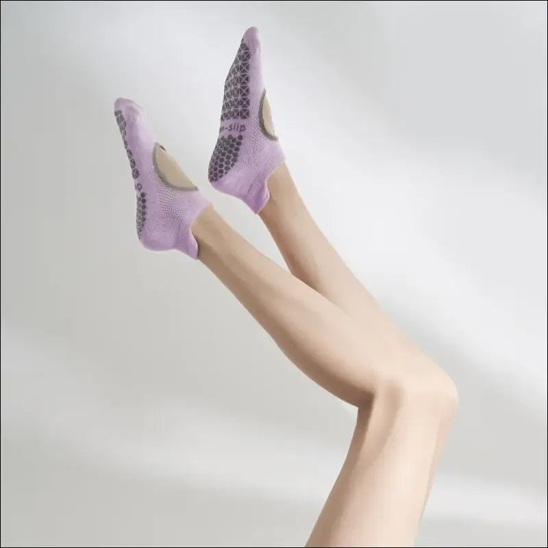 Yoga Socks Women Silicone Non-slip Pilates Grip Low-ankle Sock - purple / EUR 34-41