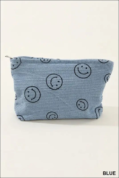 Zenana Corduroy Smile Clutch Bag - Dusty Blue / One Size