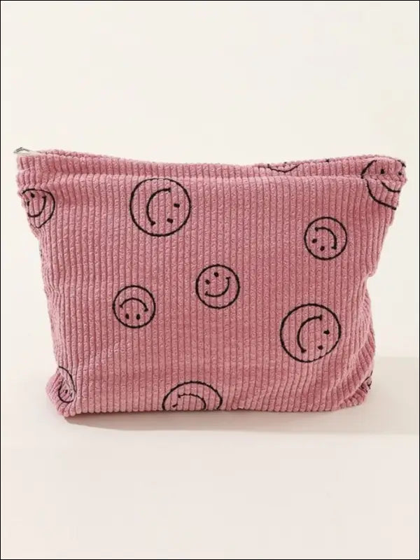Zenana Corduroy Smile Clutch Bag - Dusty Pink / One Size