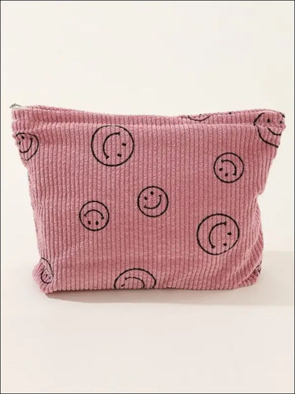 Zenana Corduroy Smile Clutch Bag - Dusty Pink / One Size