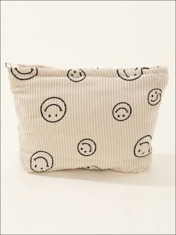 Zenana Corduroy Smile Clutch Bag - Ivory / One Size
