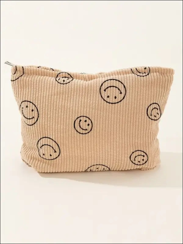 Zenana Corduroy Smile Clutch Bag - Tan / One Size