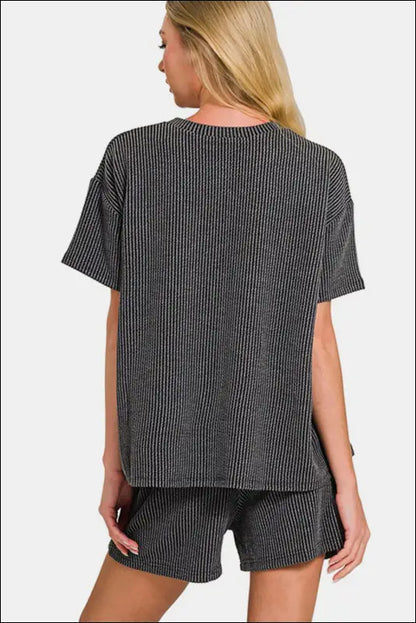 Zenana Half Snap Long Sleeve Hoodie with Kangaroo Pocket - Brushed Hacci Drop Shoulder Cropped